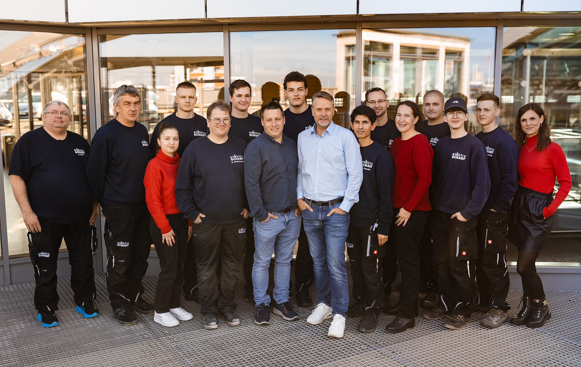 Foto vom Team der Firma Elektro Scharf, Wolfsburg